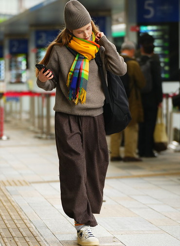 50&times;190 カシミヤストール CPG52522【UNISEX】 詳細画像 Yellow 4