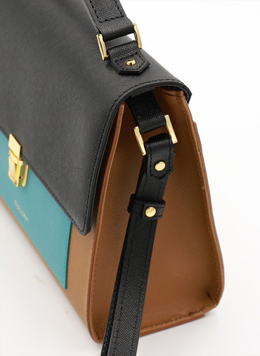 Clasp lock Leather Pocket Hand Bag 詳細画像 Brown 3