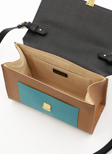 Clasp lock Leather Pocket Hand Bag 詳細画像 Brown 6