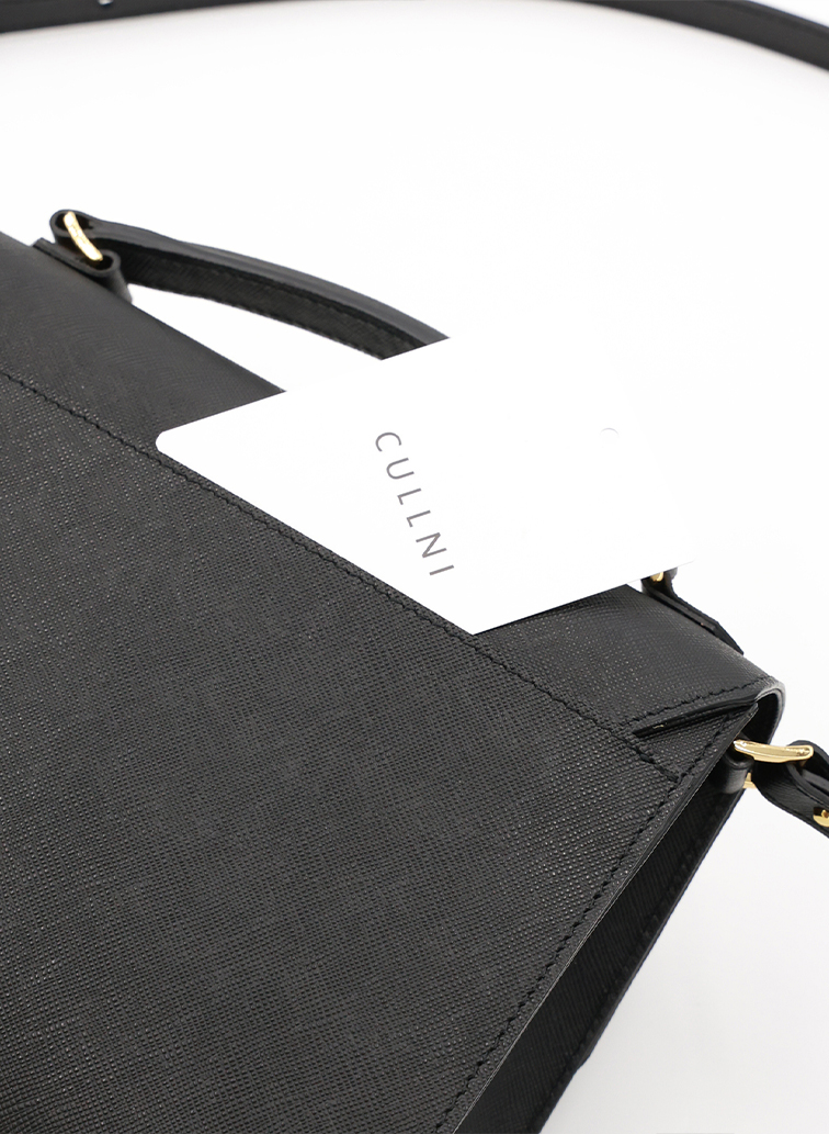 Clasp lock Leather Pocket Hand Bag 詳細画像 Black 4