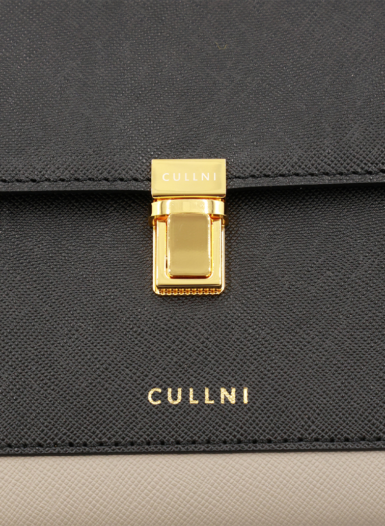 Clasp lock Leather Pocket Hand Bag 詳細画像 Grey 2