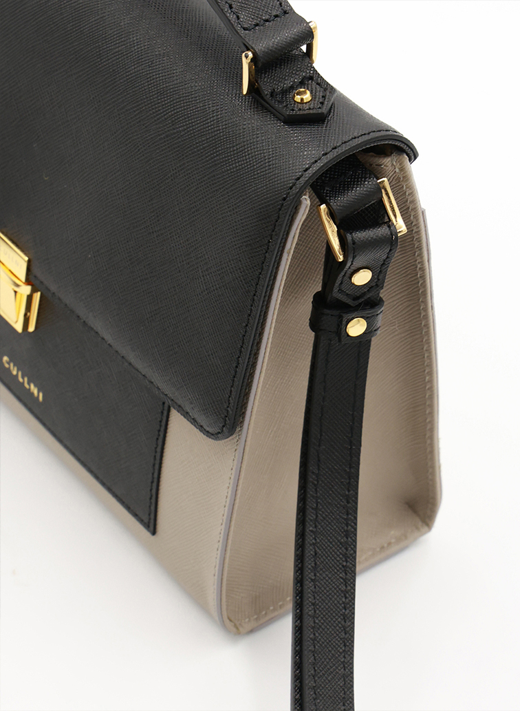 Clasp lock Leather Pocket Hand Bag 詳細画像 Grey 3