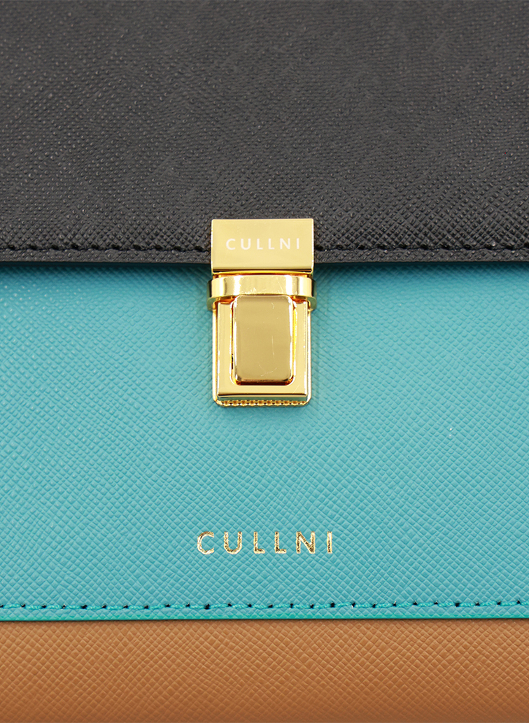 Clasp lock Leather Pocket Hand Bag 詳細画像 Brown 2