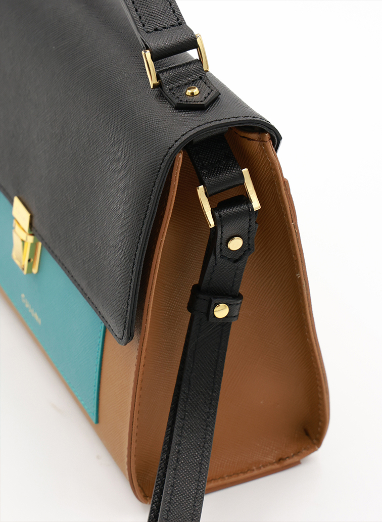 Clasp lock Leather Pocket Hand Bag 詳細画像 Brown 3