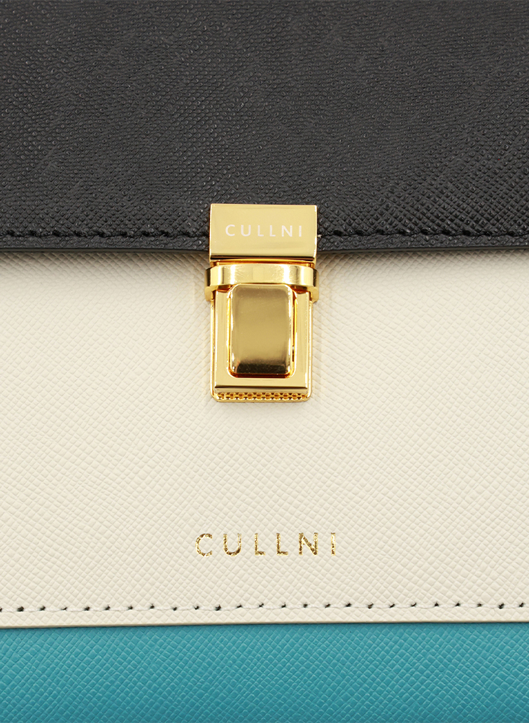 Clasp lock Leather Pocket Hand Bag 詳細画像 Blue 2