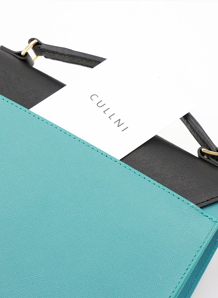 Clasp lock Leather Pocket Hand Bag 詳細画像 Blue 5