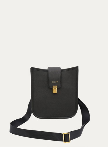 Clasp lock Leather Mini Shoulder Bag 詳細画像 Black 1