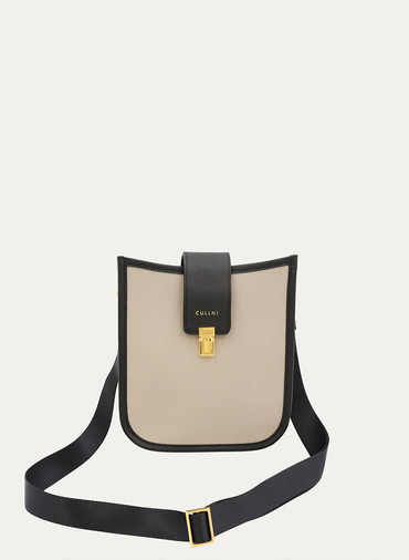 Clasp lock Leather Mini Shoulder Bag 詳細画像 Grey 1