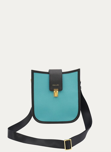 Clasp lock Leather Mini Shoulder Bag 詳細画像 Blue 1