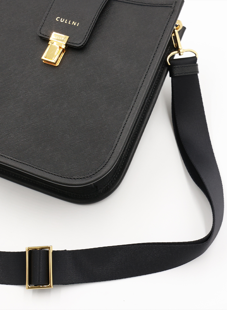 Clasp lock Leather Mini Shoulder Bag 詳細画像 Black 3