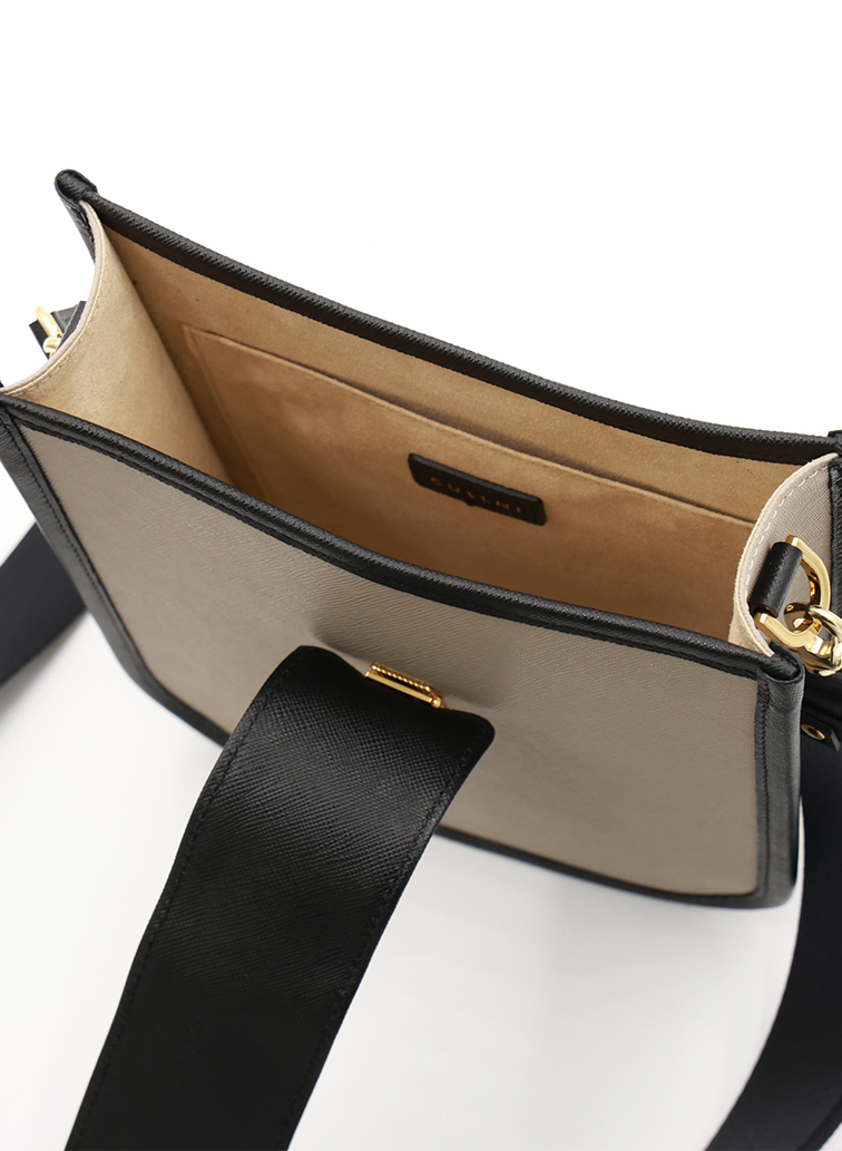 Clasp lock Leather Mini Shoulder Bag 詳細画像 Grey 5