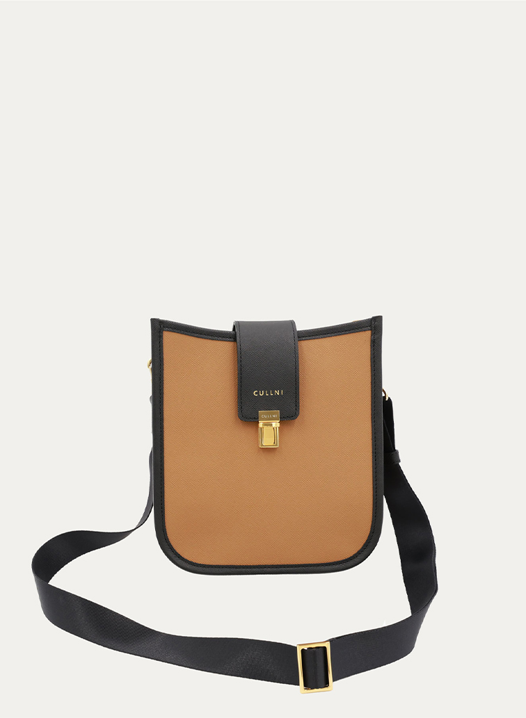 Clasp lock Leather Mini Shoulder Bag 詳細画像 Brown 1