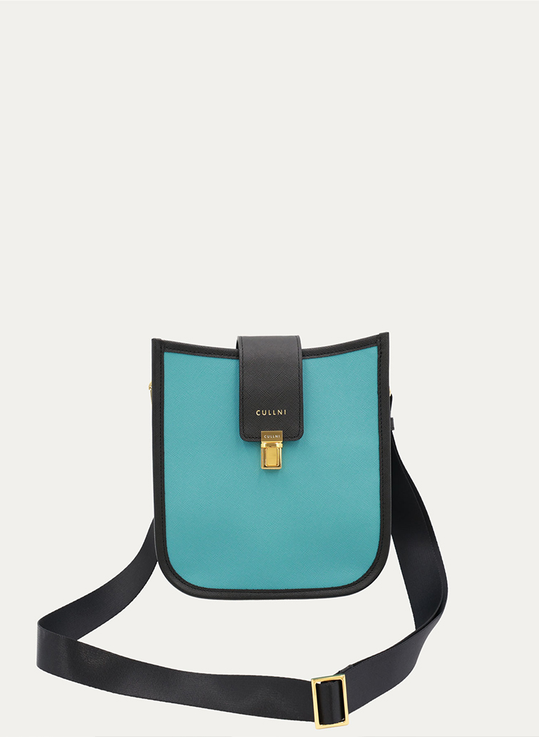 Clasp lock Leather Mini Shoulder Bag 詳細画像 Blue 1