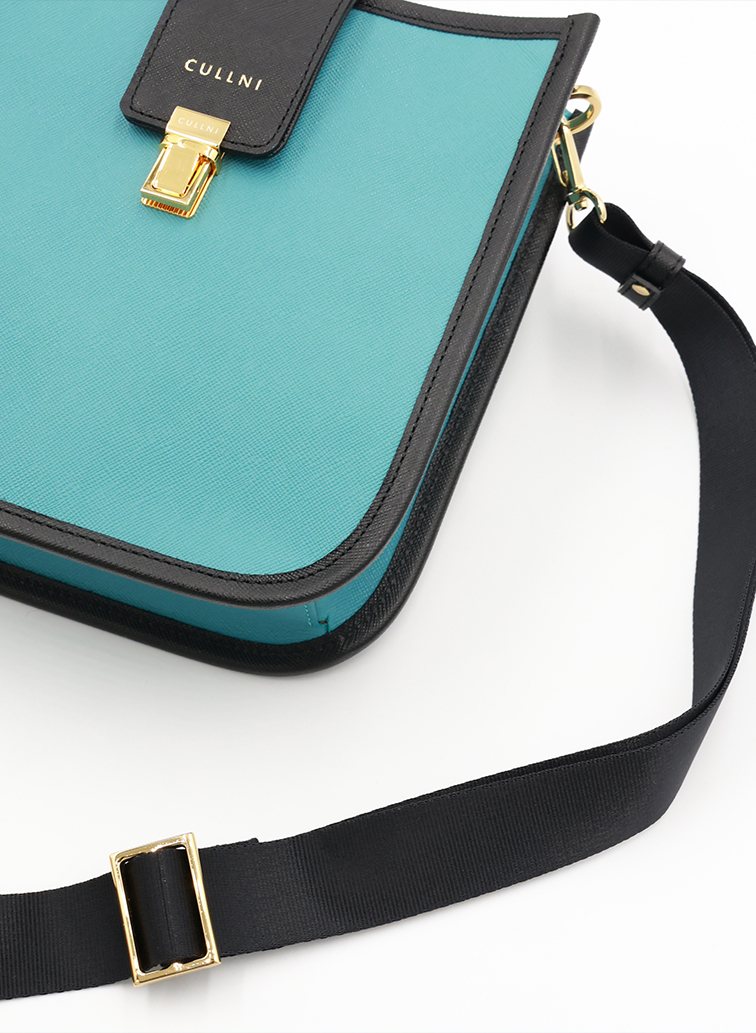 Clasp lock Leather Mini Shoulder Bag 詳細画像 Blue 3