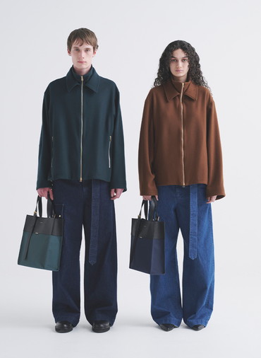 Leather Belt Handle ＆ Canvas Combination Mini Tote Bag 詳細画像 Green 1