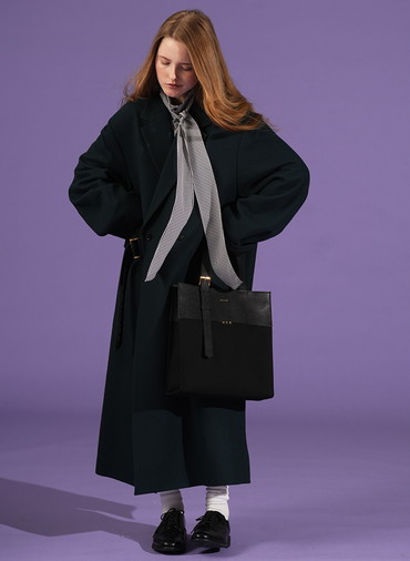 Leather Belt Handle ＆ Canvas Combination Mini Tote Bag 詳細画像 Green 4