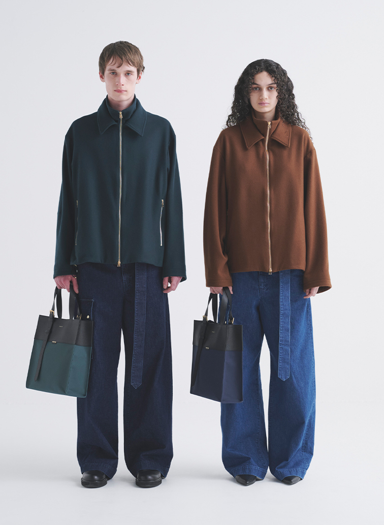 Leather Belt Handle ＆ Canvas Combination Mini Tote Bag 詳細画像 Green 1