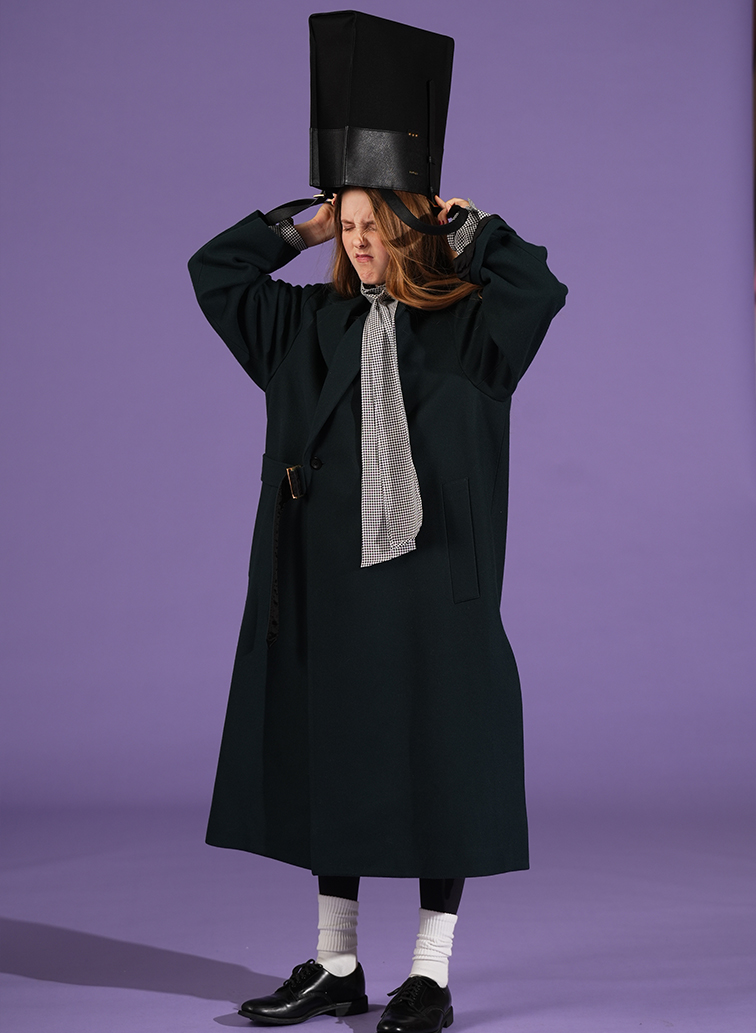 Leather Belt Handle ＆ Canvas Combination Mini Tote Bag 詳細画像 Green 3