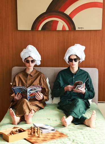 Botanically coloured cotton pile pajama 詳細画像 Brown 4