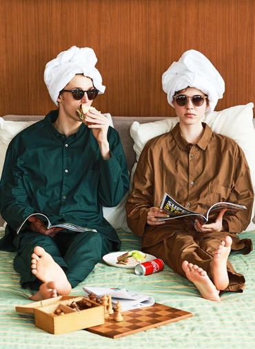 Botanically coloured cotton pile pajama 詳細画像 Brown 5