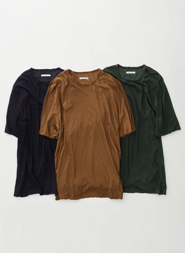 Botanically coloured soft cotton loose fit t-shirt 詳細画像 Brown 1
