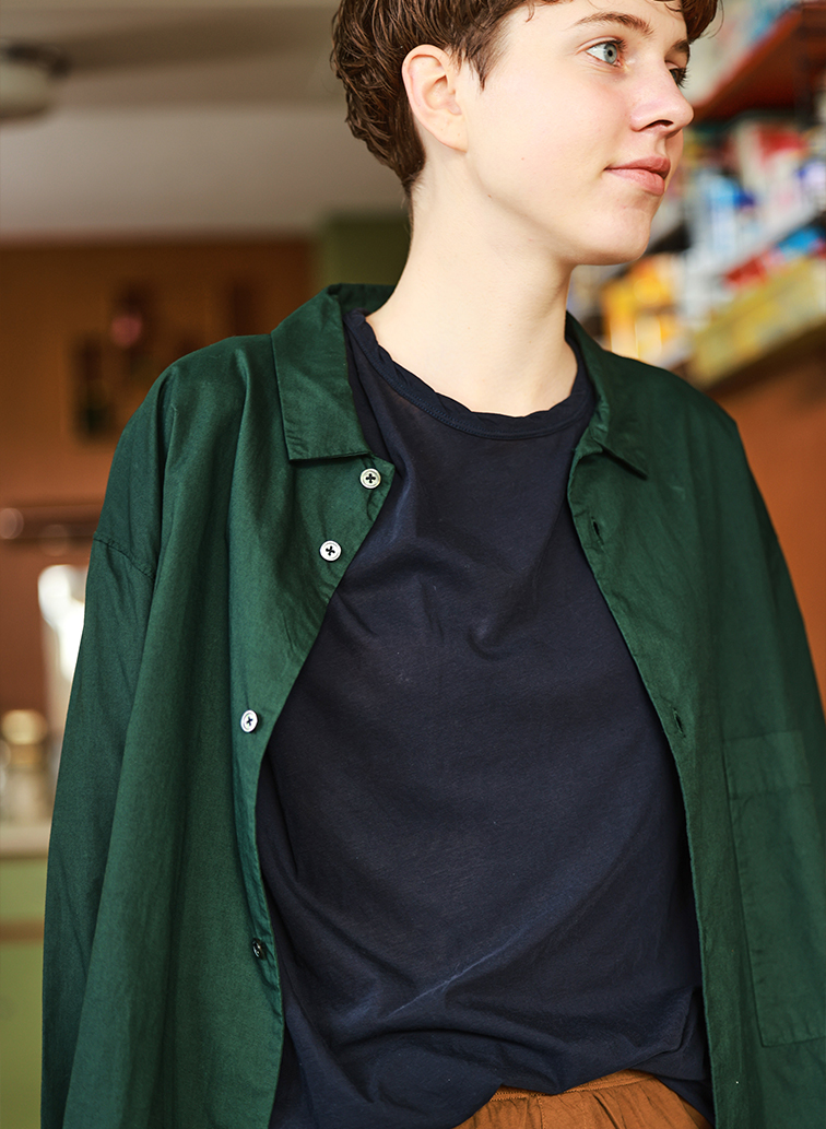 Botanically coloured soft cotton loose fit t-shirt 詳細画像 Brown 4