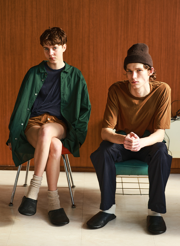 Botanically coloured soft cotton loose fit t-shirt 詳細画像 Brown 6