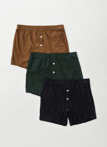 Botanically coloured soft cotton boxer brief 詳細画像 Brown 1