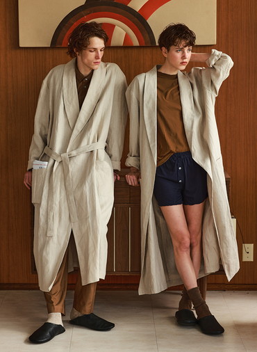 Raw smooth linen cloth robe 詳細画像 Natural Ecru 4