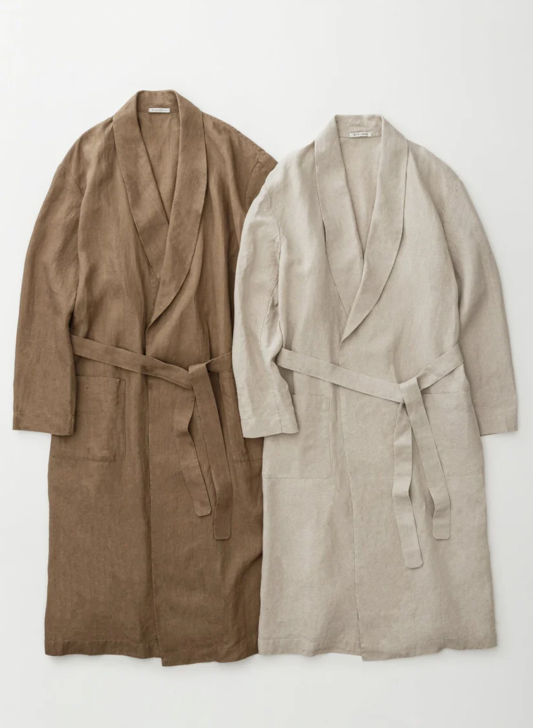 Raw smooth linen cloth robe 詳細画像 Natural Ecru 1