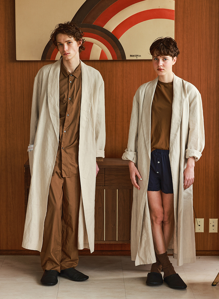 Raw smooth linen cloth robe 詳細画像 Natural Ecru 3