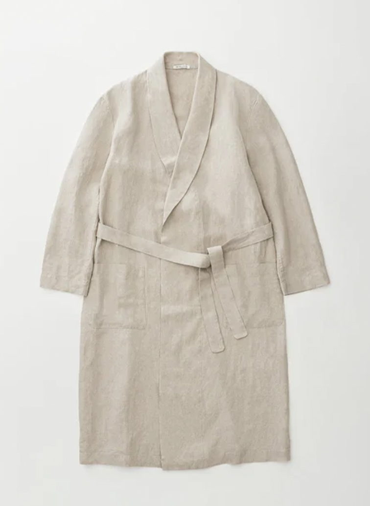 Raw smooth linen cloth robe 詳細画像 Natural Ecru 1