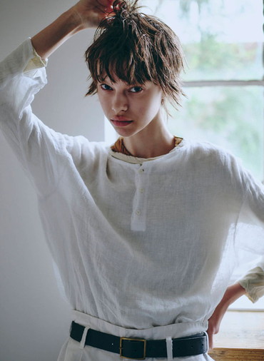 リネン3Bプルオーバー 詳細画像 White 3