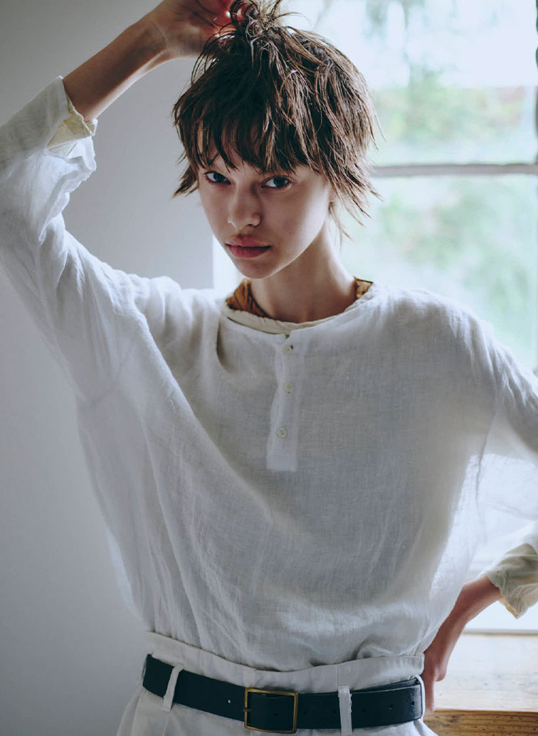 リネン3Bプルオーバー 詳細画像 White 3