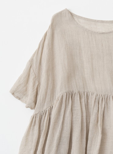 リネンギャザープルオーバー 詳細画像 White 2