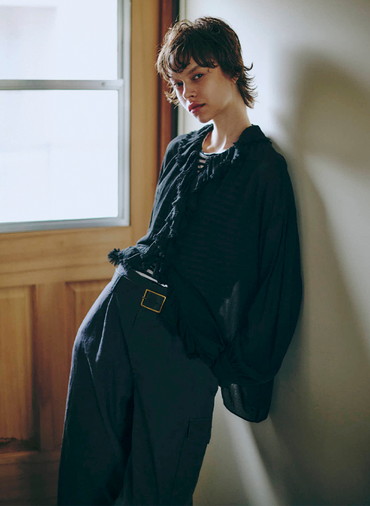 フリルブラウス 詳細画像 Black 5