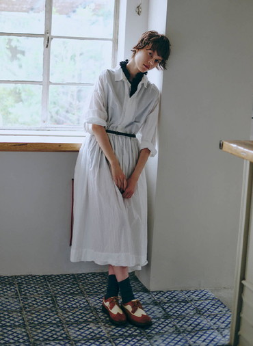 比翼切替ギャザーワンピース 詳細画像 White 6