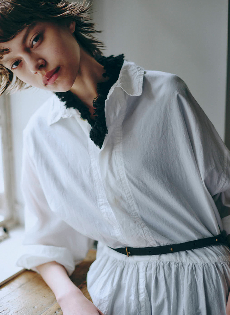 比翼切替ギャザーワンピース 詳細画像 White 3