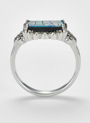 シルバーモザイクオパール／パイライトリング 詳細画像 Multi 4