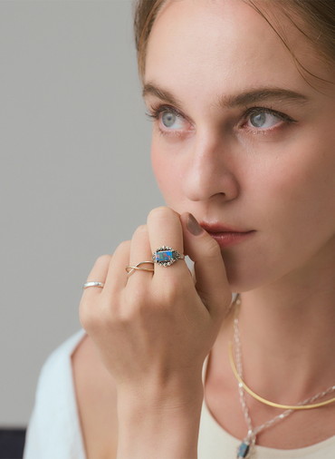 シルバーモザイクオパール／パイライトリング 詳細画像 Multi 5