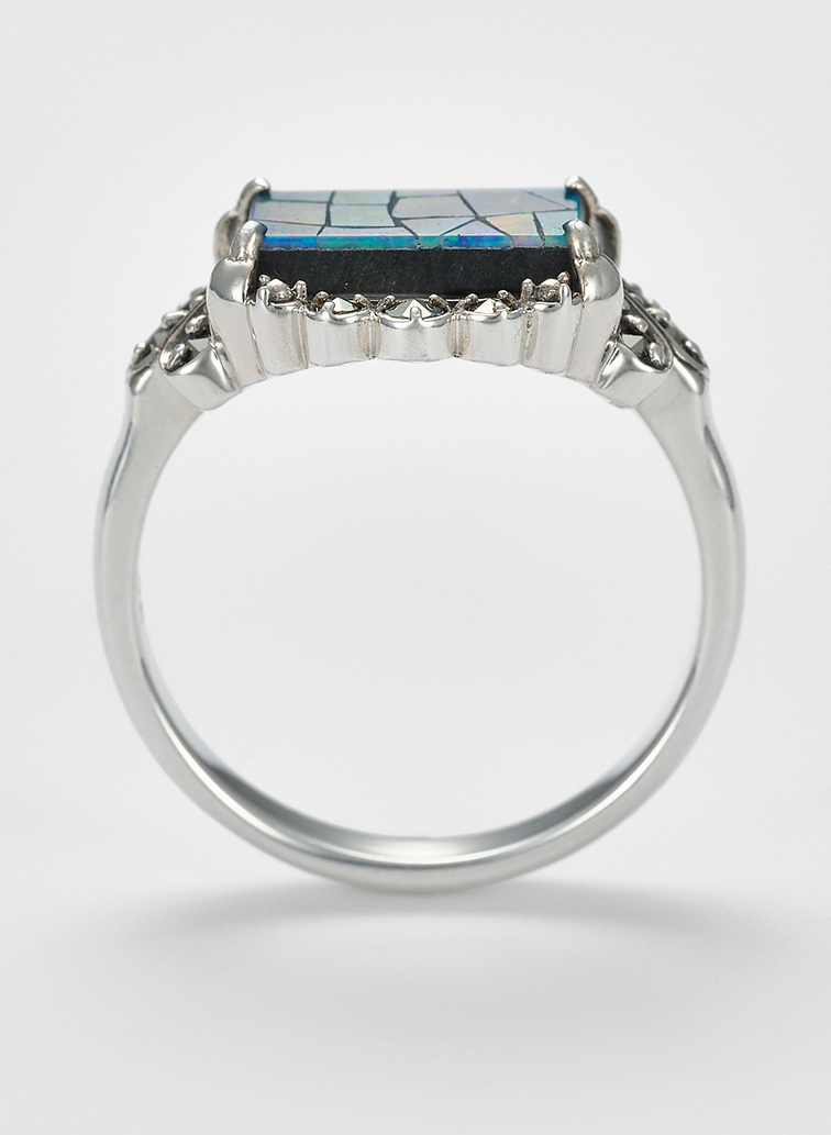 シルバーモザイクオパール／パイライトリング 詳細画像 Multi 4