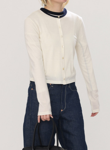 ウールカーディガン 詳細画像 White 12