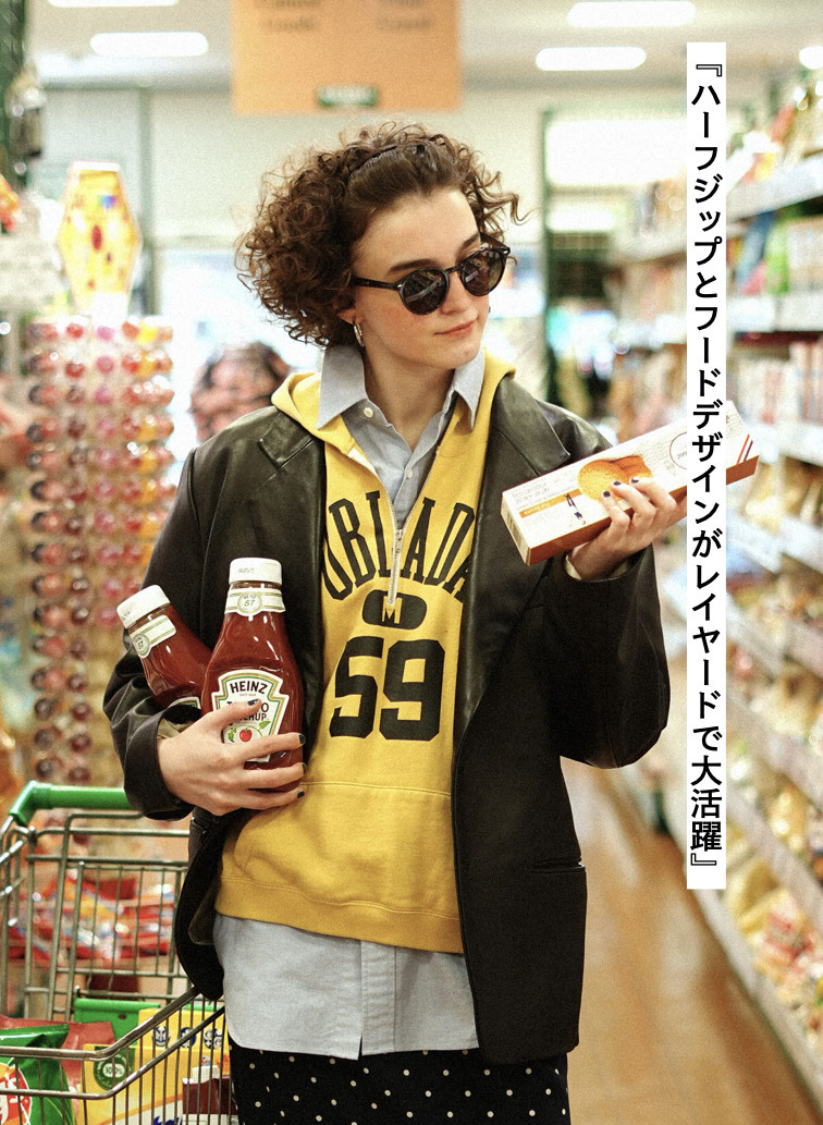 ハーフジップフーディー 詳細画像 Yellow 3