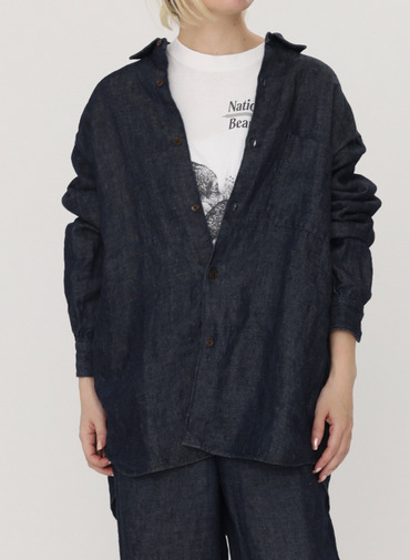 リネンデニムシャツ 詳細画像 Indigo 13