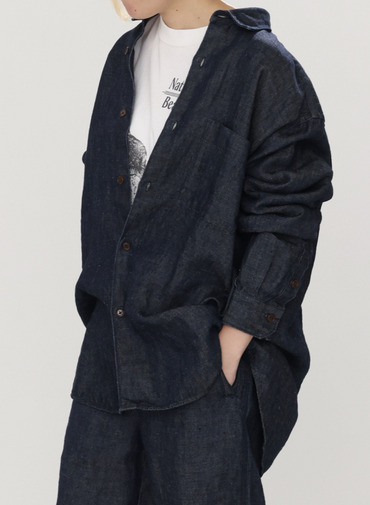 リネンデニムシャツ 詳細画像 Indigo 14