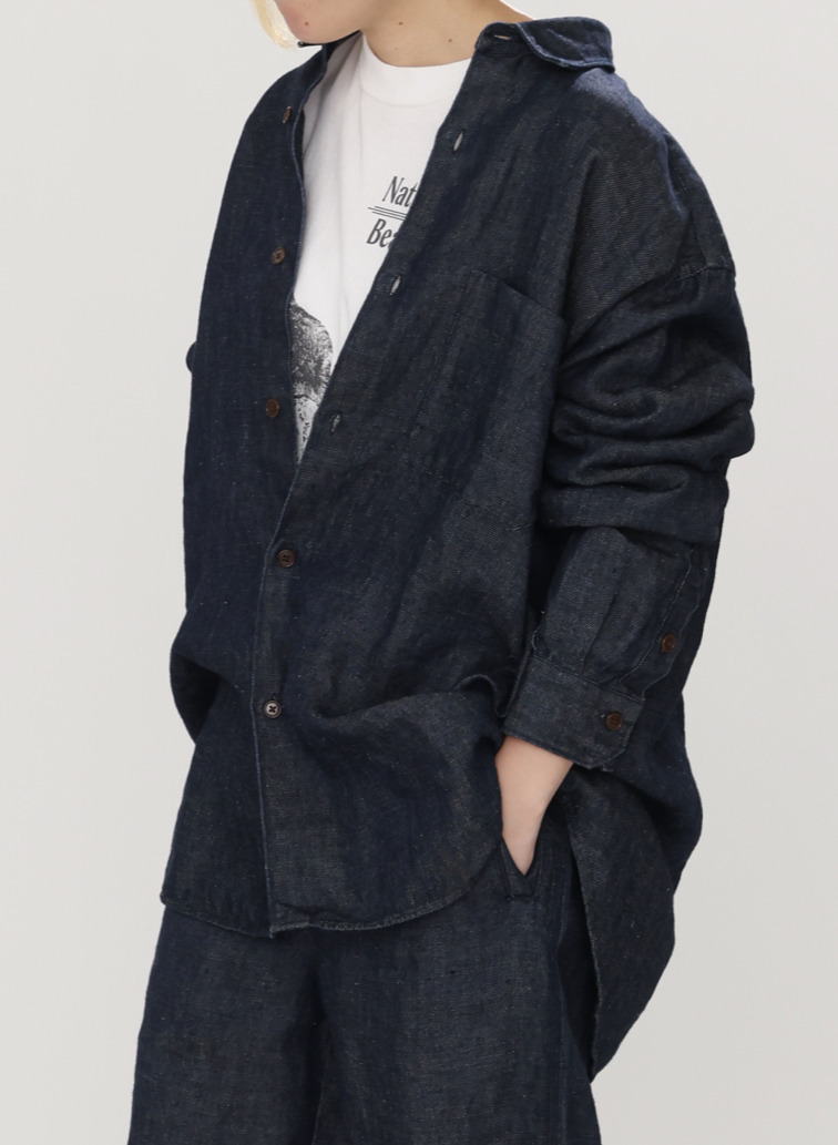 リネンデニムシャツ 詳細画像 Indigo 14