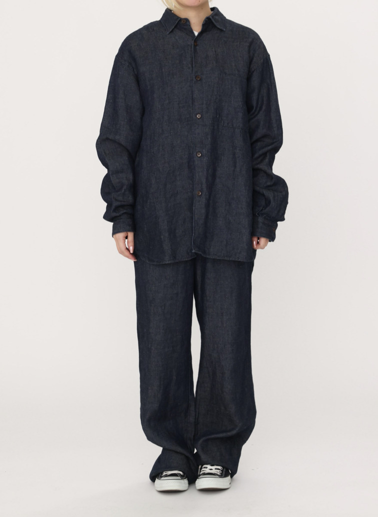 リネンデニムシャツ 詳細画像 Indigo 9