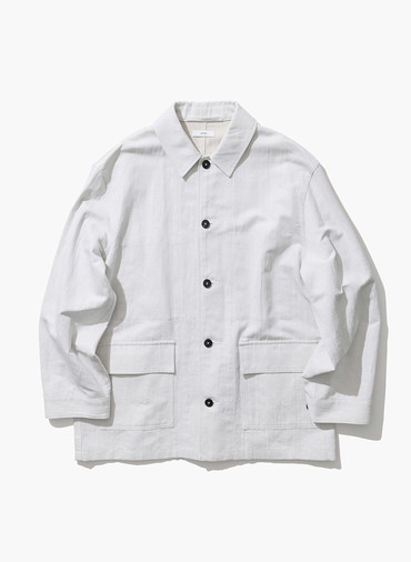 COTTON LINEN KATSURAGI WORK JACKET 詳細画像 Ivory 1