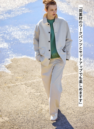 COTTON LINEN KATSURAGI WORK JACKET 詳細画像 Ivory 2