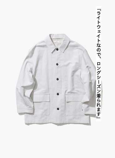 COTTON LINEN KATSURAGI WORK JACKET 詳細画像 Ivory 4